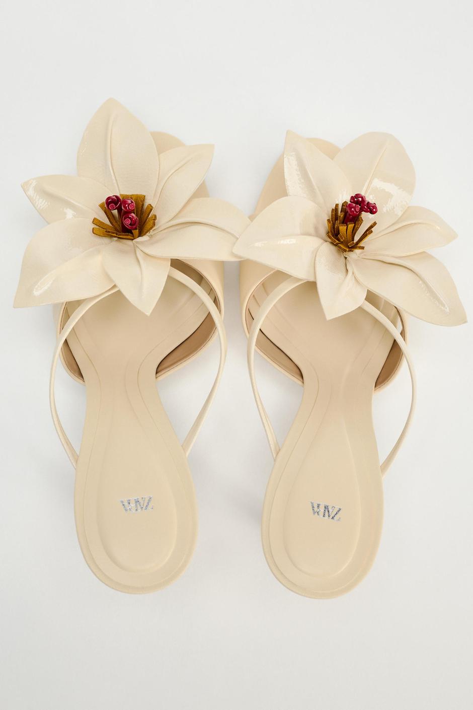 Foto: Zara sandale s cvijećem u bijeloj boji | Autor: Zara