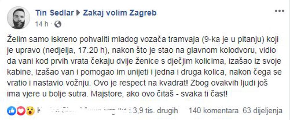  | Autor: screenshot/facebook Zakaj volim Zagreb