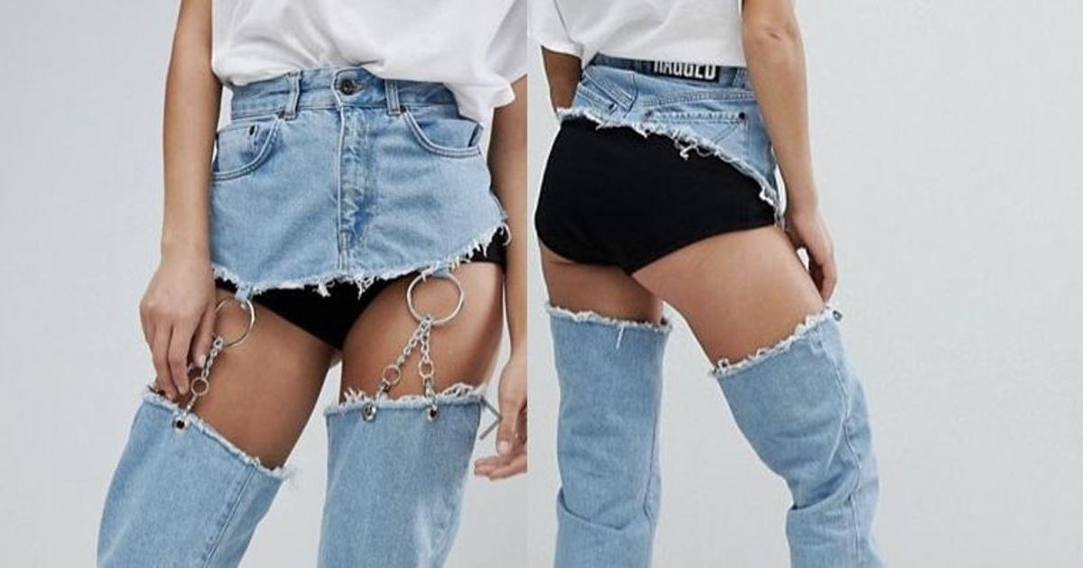 Женщины со спущенными джинсами