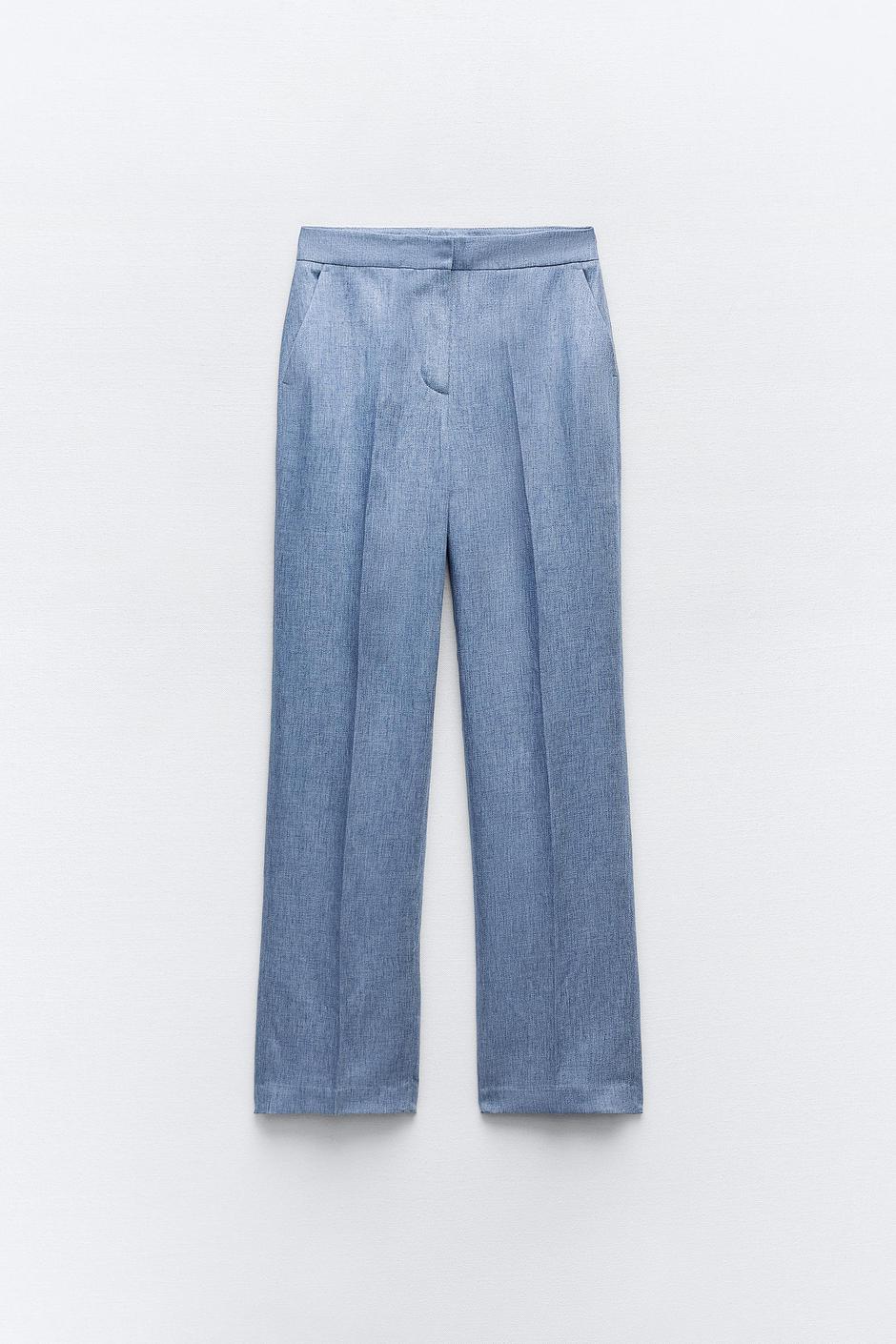 Foto: Zara, plave hlače od svjetlucave tkanine (35,95 eura) | Autor: 