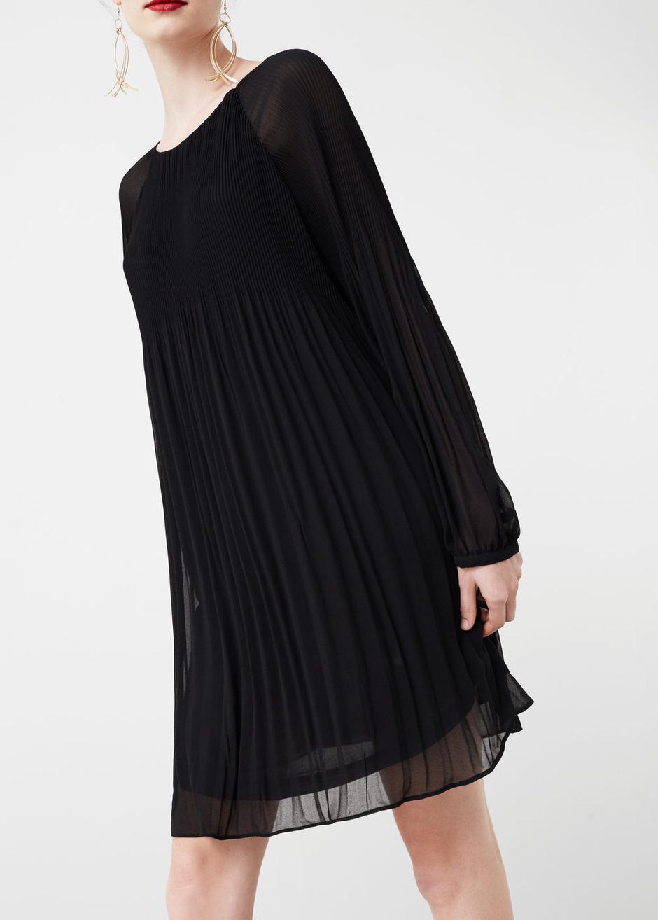 Платье плиссе Zara черное