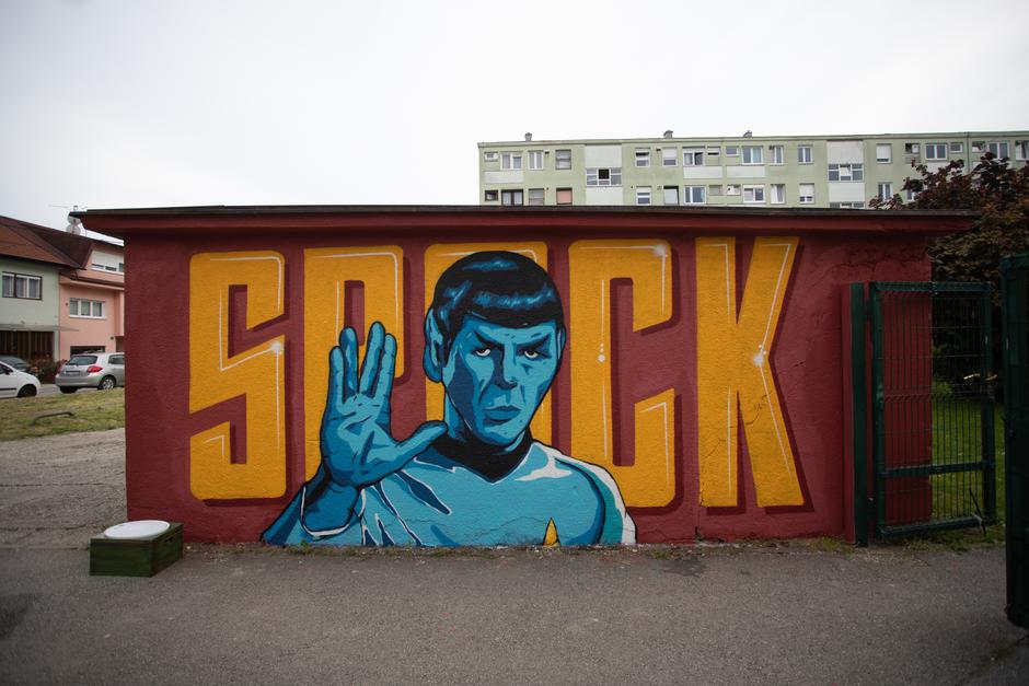 Umjetnici su vratili život muralu Spocka na Trešnjevci | Autor: Pixsell/Davor Puklavec