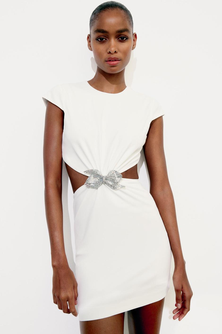 Foto: Zara, bijela mini haljina s mašnom | Autor: Zara