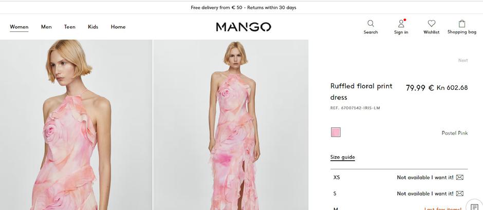Foto: Mango, cijena haljine | Autor: 