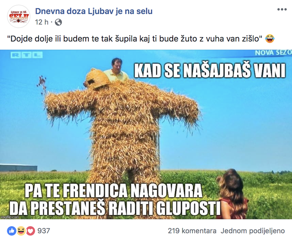  | Autor: Facebook @Dnevna doza Ljubav je na selu