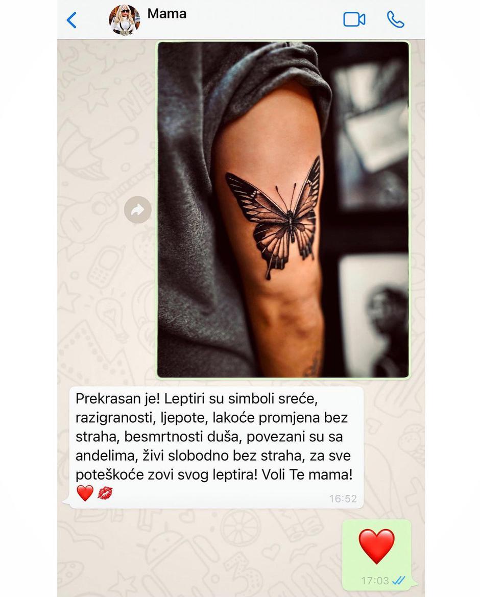 Marko Grubnć ima novu tetovažu | Autor: Instagram@lejla.fili