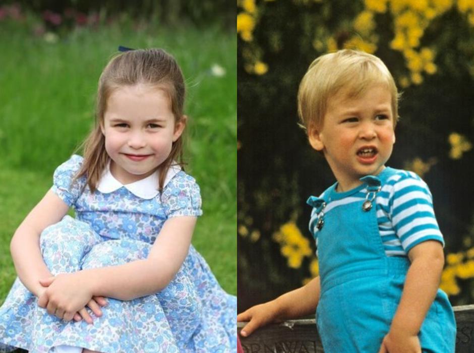 Princeza Charlotte i njezin otac, princ William kao dijete | Autor: Profimedia / @salmahayek Instagram